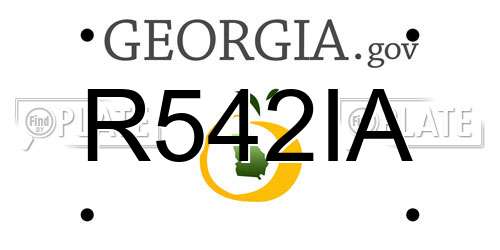 R542IA Georgia License Plate