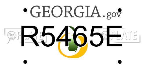 R5465E Georgia License Plate
