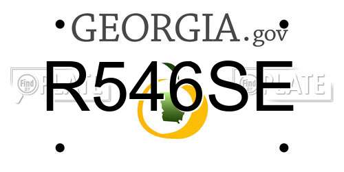 R546SE Georgia License Plate