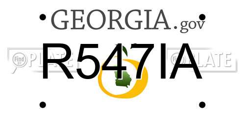 R547IA Georgia License Plate