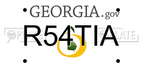 R54TIA Georgia License Plate