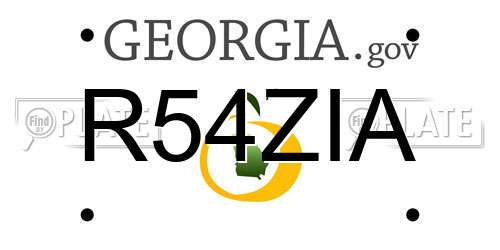 R54ZIA Georgia License Plate