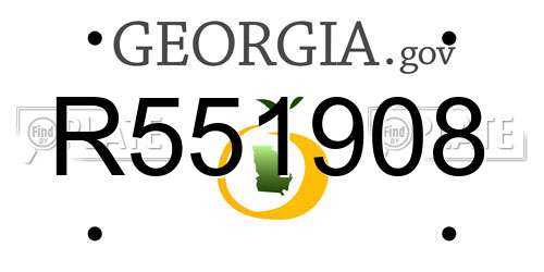 R551908 Georgia License Plate