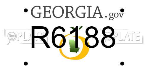 R6188 Georgia License Plate