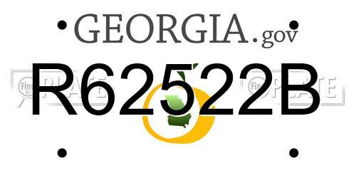 R62522B Georgia License Plate