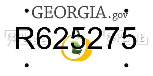 R625275 Georgia License Plate