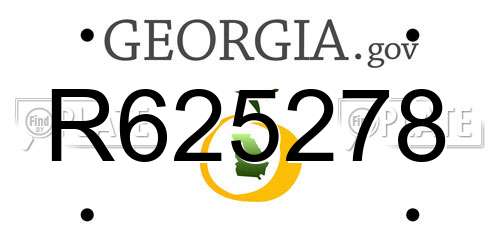 R625278 Georgia License Plate