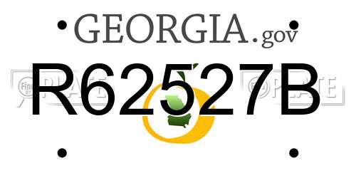 R62527B Georgia License Plate