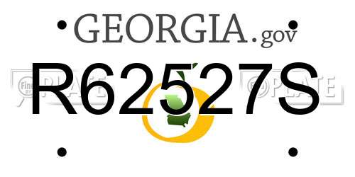 R62527S Georgia License Plate