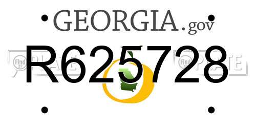 R625728 Georgia License Plate