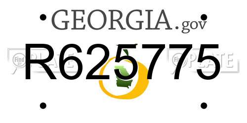 R625775 Georgia License Plate