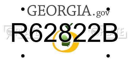R62822B Georgia License Plate