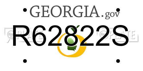 R62822S Georgia License Plate