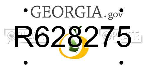 R628275 Georgia License Plate