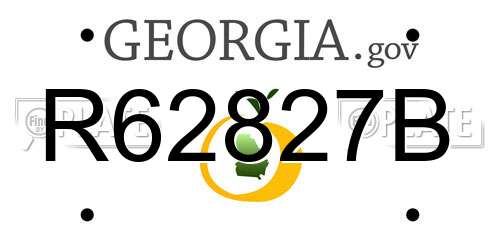 R62827B Georgia License Plate
