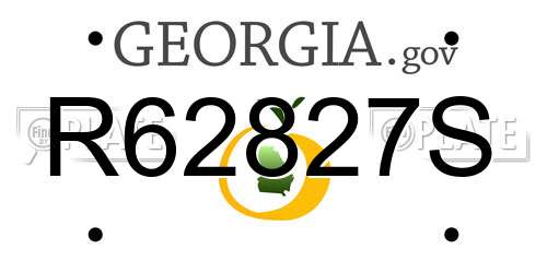 R62827S Georgia License Plate