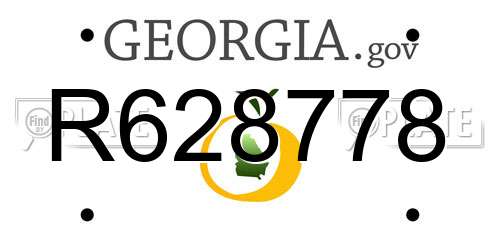 R628778 Georgia License Plate