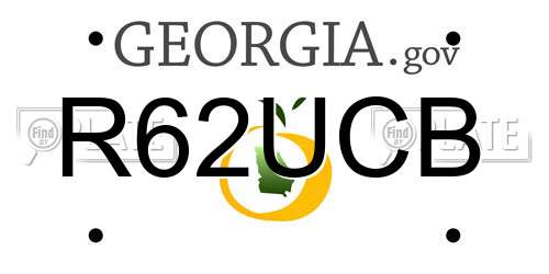 R62UCB Georgia License Plate