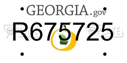 R675725 Georgia License Plate