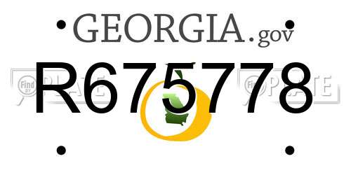 R675778 Georgia License Plate