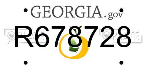 R678728 Georgia License Plate