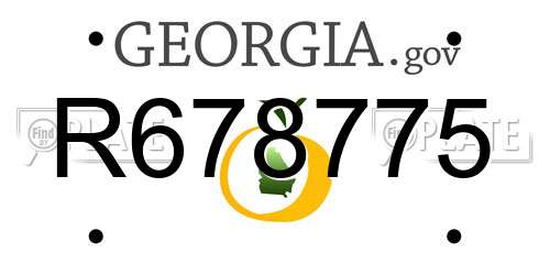 R678775 Georgia License Plate