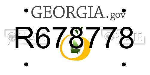R678778 Georgia License Plate