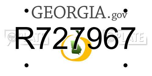 R727967 Georgia License Plate