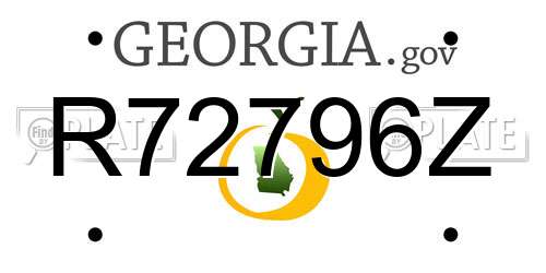 R72796Z Georgia License Plate