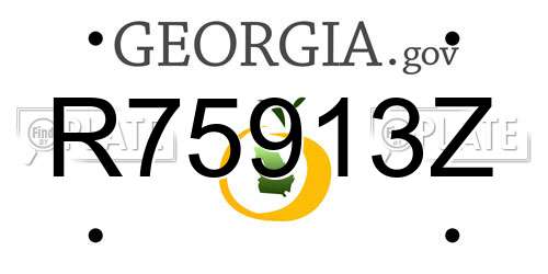 R75913Z Georgia License Plate