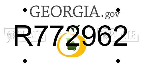 R772962 Georgia License Plate