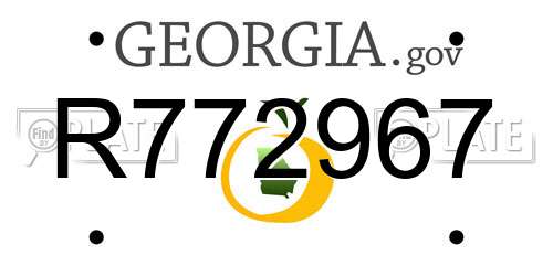 R772967 Georgia License Plate