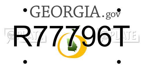R77796T Georgia License Plate