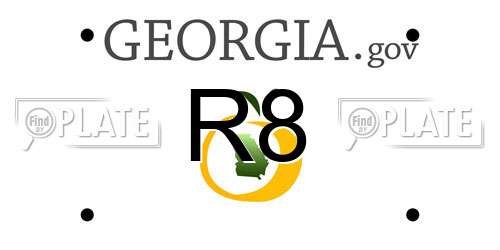 R8 Georgia License Plate