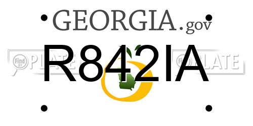R842IA Georgia License Plate