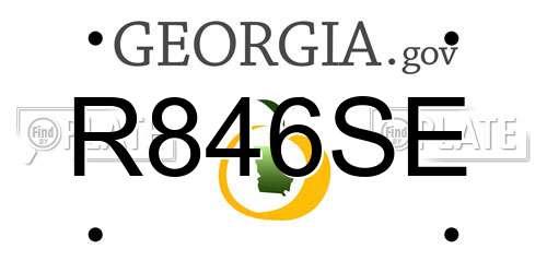 R846SE Georgia License Plate