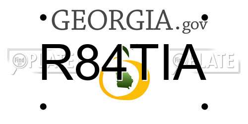 R84TIA Georgia License Plate
