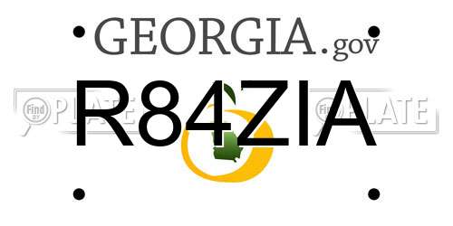 R84ZIA Georgia License Plate