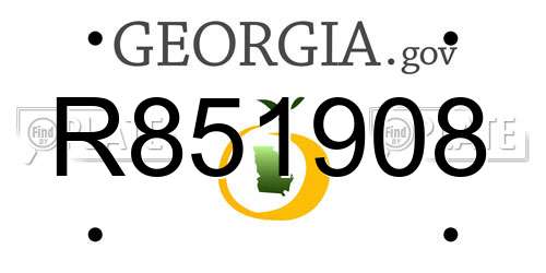 R851908 Georgia License Plate