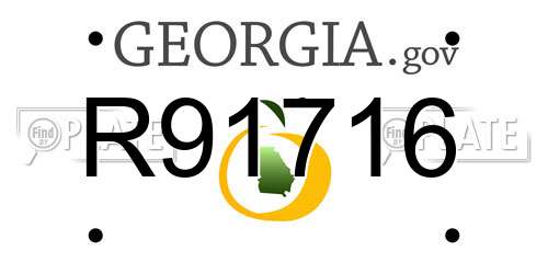 R91716 Georgia License Plate