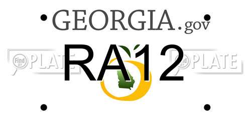 RA12 Georgia License Plate