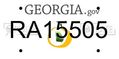 RA15505 Georgia License Plate