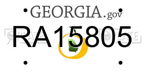 RA15805 Georgia License Plate