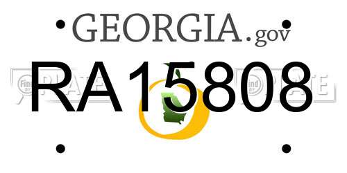 RA15808 Georgia License Plate
