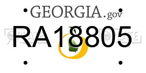 RA18805 Georgia License Plate