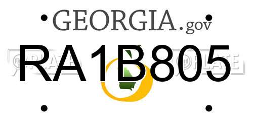 RA1B805 Georgia License Plate