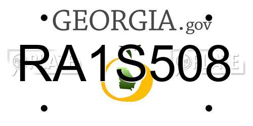 RA1S508 Georgia License Plate