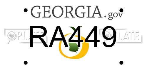 RA449 Georgia License Plate