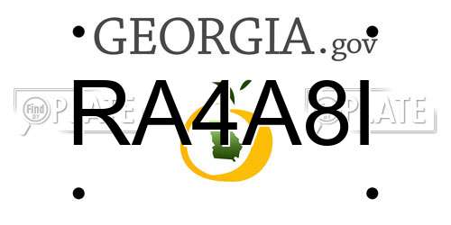 RA4A8I Georgia License Plate