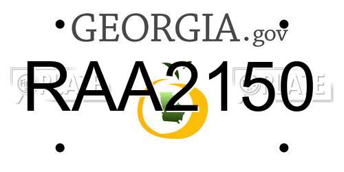RAA2150 Georgia License Plate